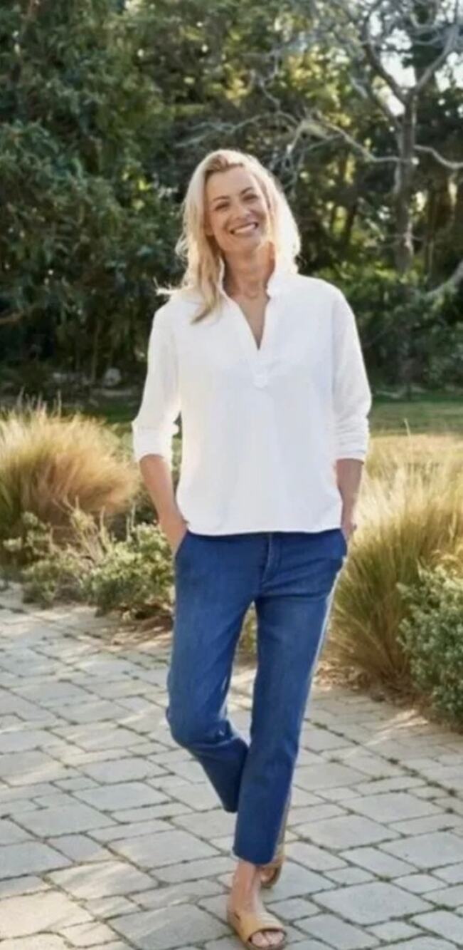 Frank & Eileen Wicklow Italian Performance Cropped Stretch Denim Raw Hem Size 8